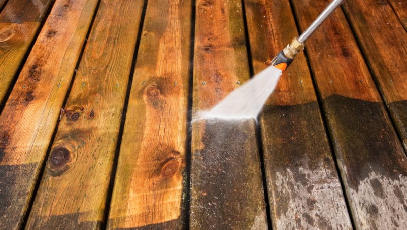 power washing deck